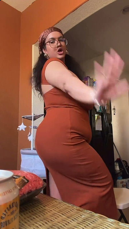 nri lady huge hanging tits om brown outfit2