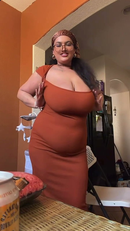 nri lady huge hanging tits om brown outfit2