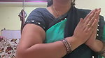 kannadiga aunty fleshy deep big navel in blue saree 22