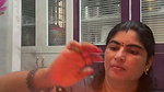 kannadiga aunty fleshy deep big navel in blue saree 22