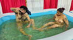 Couple Hot Romance in Pool