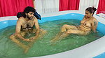 Couple Hot Romance in Pool