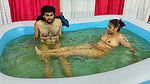 Couple Hot Romance in Pool