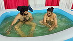 Couple Hot Romance in Pool