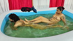 Couple Hot Romance in Pool