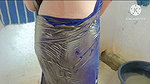 Indian Bhabhi Take Bath in Sari When Devar Seeing Bhabhi Bathing Brother-in-law Shook His Cock