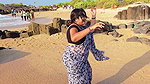 Nair Fleshy Tummy ,Navel,Big Breasts ,Huge Ass in black Saree