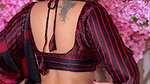 PANDEY FAPWORTHY SEXY WIFE MATERIAL IN RED BRA BLOUSE SAREE 2