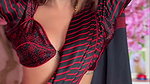 PANDEY FAPWORTHY SEXY WIFE MATERIAL IN RED BRA BLOUSE SAREE 2