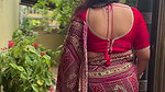 punjabi lady in red blouse and saree 2 2