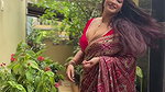 punjabi lady in red blouse and saree 2 2