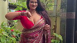 punjabi lady in red blouse and saree 2 2