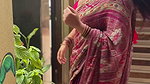 punjabi lady in red blouse and saree 2 2