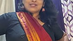 aunty hot deep navel in red saree -insta live 2 2