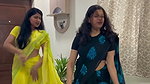 lady sexy navel in yellow saree 1