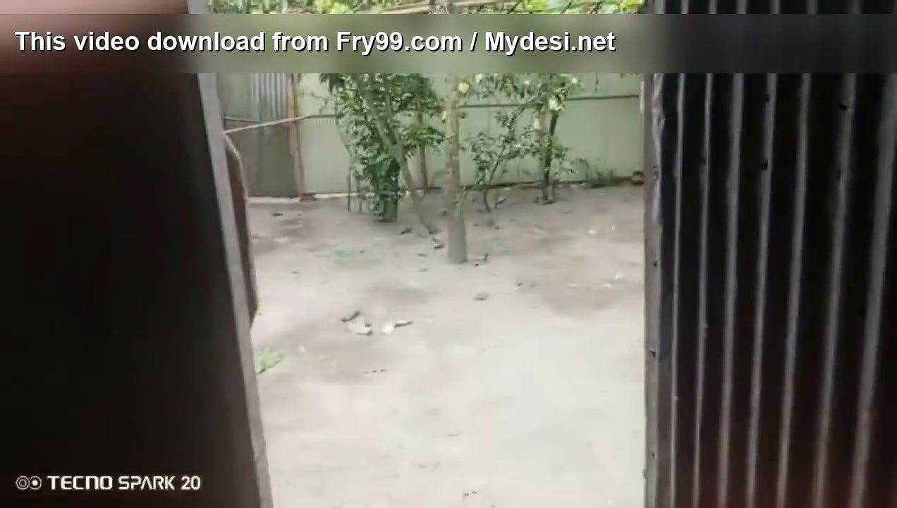 Girl Sweeping the Yard Naked in the Rain – Outdoor Scene