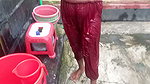 Watching Indian outdoor stepmom take a hot bath makes her stepson go crazy for fucking her