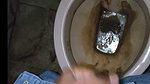 Masturbating in toilet and big cumshot