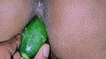 Pooja put his hand in his wife’s pussy and inserted cucumber hot