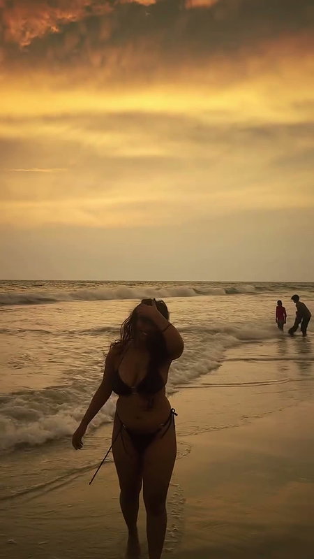 busty model in black bikini 22