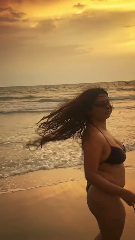busty model in black bikini 22