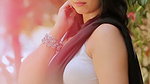 scaria sexy navel and boobs in white and black saree 22