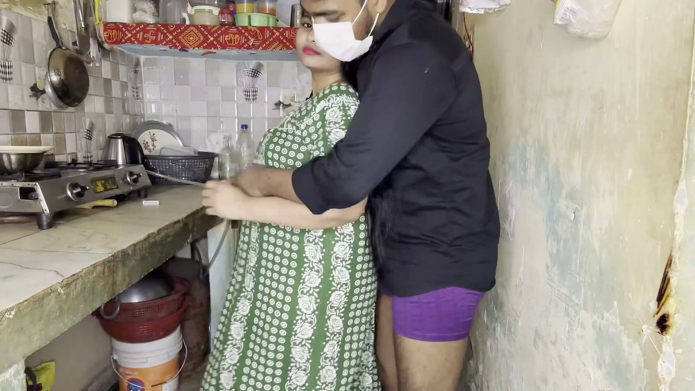 Full night non stop fucking in the kitchen of brother-in-law and sister-in-law, hard desi fuck all night