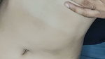 Fingers inserted into pink tight