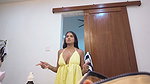 desi beauty sexy hanging breast and cleavage in yellow and other costume 2 2