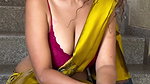 YUMM SEXY WIFE MATERIAL IN BACKLESS SAREE CLEAVAGE UUFFF 2