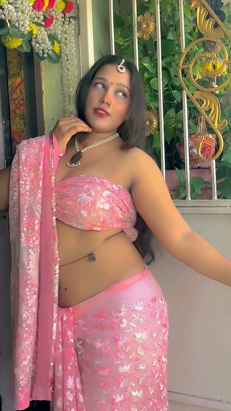 marathi lady transforamtion in pink sexy costume 2 2