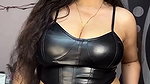 busty lady cleavge in tight black costume 2 2