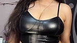 busty lady cleavge in tight black costume 2 2