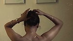 dusk lady removing cloths and showing bare back 2 2