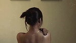 dusk lady removing cloths and showing bare back 2 2