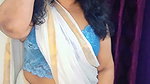 aunty fleshy navel in white saree 2 2