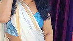 aunty fleshy navel in white saree 2 2