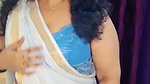 aunty fleshy navel in white saree 2 2