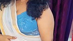 aunty fleshy navel in white saree 2 2