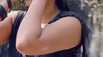 sexy sizzling navel,boob show in wet black saree 2 2
