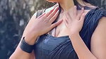 sexy sizzling navel,boob show in wet black saree 2 2