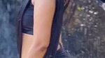sexy sizzling navel,boob show in wet black saree 2 2