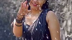 sexy sizzling navel,boob show in wet black saree 2 2