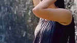 sexy sizzling navel,boob show in wet black saree 2 2