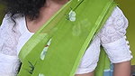 malayali lady wide tummy and navel in green saree 2 2