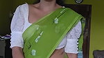 malayali lady wide tummy and navel in green saree 2 2