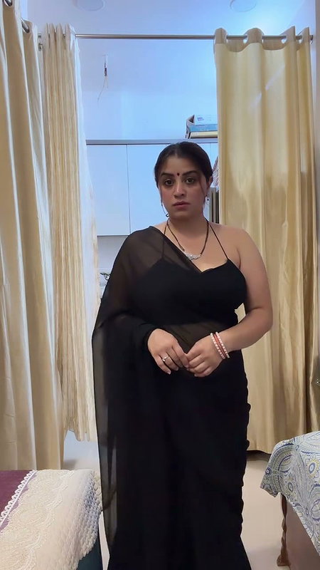 sizzling hot in black saree 2 2