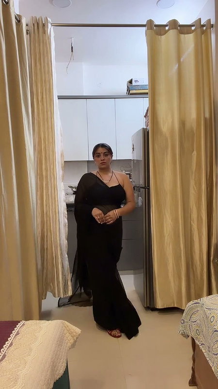 sizzling hot in black saree 2 2