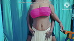 Hot girl romance with stranger in a public dress changing area and she did a great blow and take all his cum on her huge tits