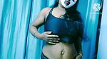 Hot solo girl striptease and showing her huge boobs with self sucking